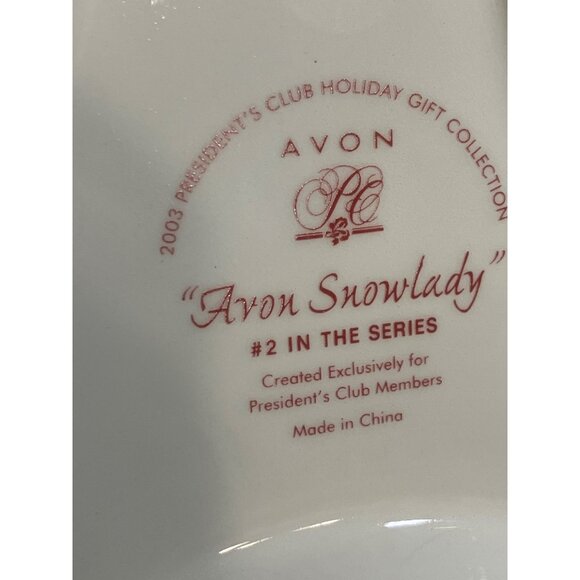 Avon Snowlady 2003 Presidents Club Holiday Gift Collection Serving Dish - Picture 4 of 16